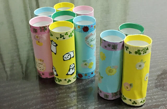 トイレットペーパーの芯で作るペン立て